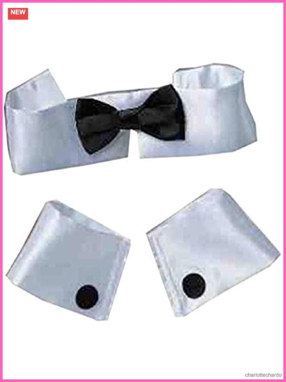 Rubies Costume Collar Bow Tie Cuff Set Adult Halloween Cosplay Accessory